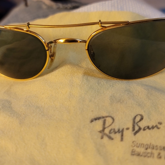 Vintage 1990s Genuine Bausch & Lomb Ray Ban Deco Metal Collection Sunglasses - Picture 10 of 12